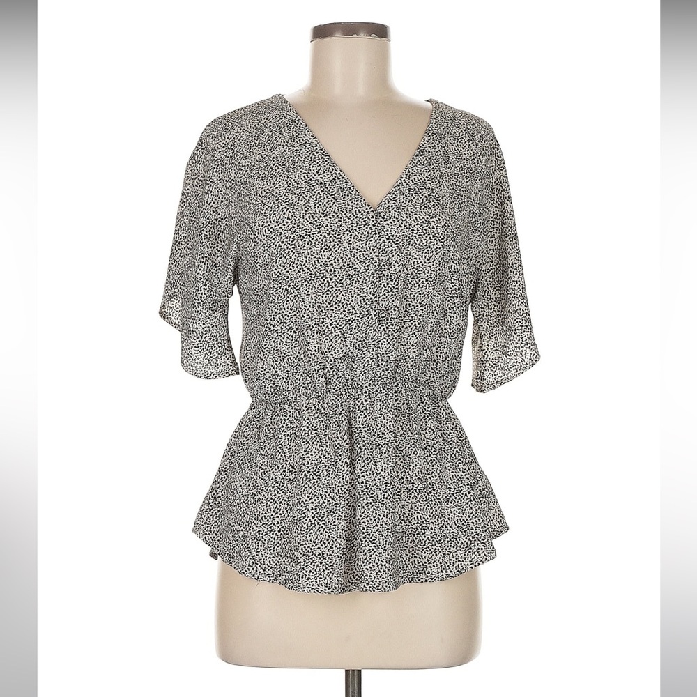 Sienna Sky Black and Gray Peplum Blouse